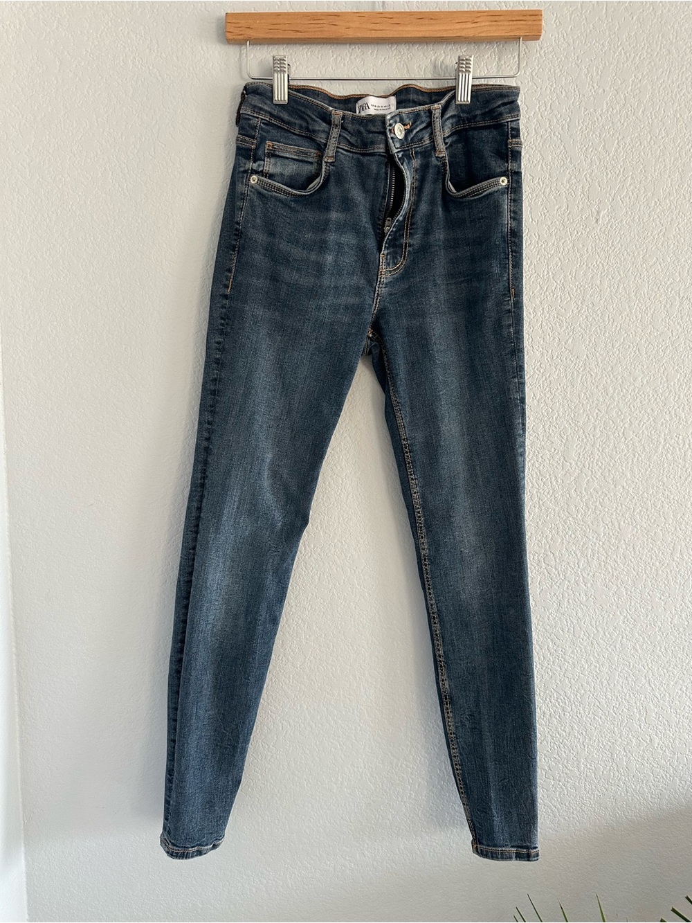 Zara Women's Skinny Jeans - Dark Blue